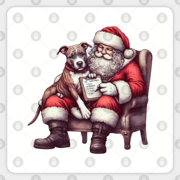 Making a List - Pit bull Terrier Sticker by ZogDog Pro